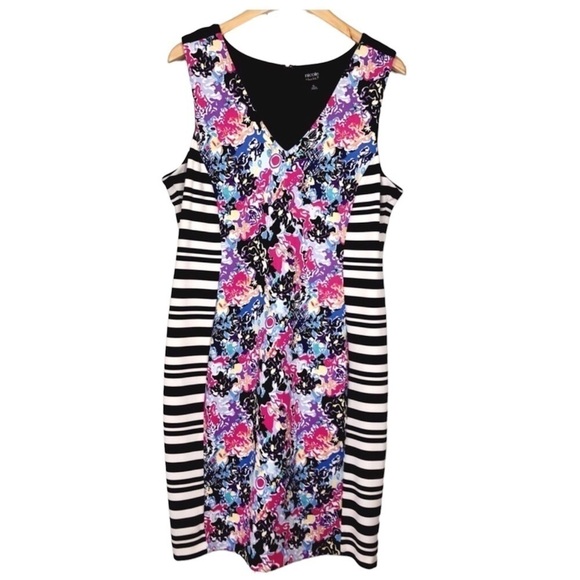 Nicole Miller Dress l COLOR BLOCK FLORAL DRESS l 0991 - Picture 1 of 4